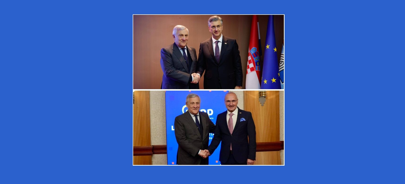 Bilateralni sastanci potpredsjednika Vlade Tajanija s predsjednikom Vlade Plenkovićem i ministrom vanjskih i europskih poslova Grlićem Radmanom